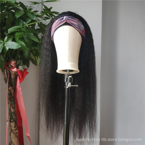 Synthetic hair wigs yaki headband brazilian headband wig fibre wig